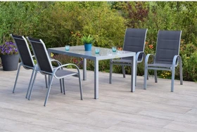 Merxx Amalfi di lusso Gartenmöbel-Set anthrazit, 5-tlg.
