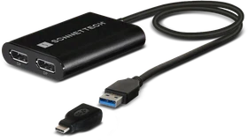 Sonnet USB DisplayLink Dual DisplayPort Adapter, USB-A 3.0/USB-C 3.0 auf 2x DisplayPort 1.2 (USB3-DDP4K)