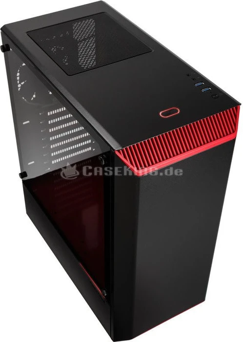Phanteks Eclipse P300 schwarz/rot, Glasfenster