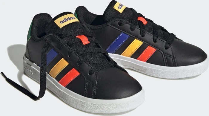 adidas Grand Court Lifestyle Tennis Lace-Up core black/lucid blue/court green (Junior)