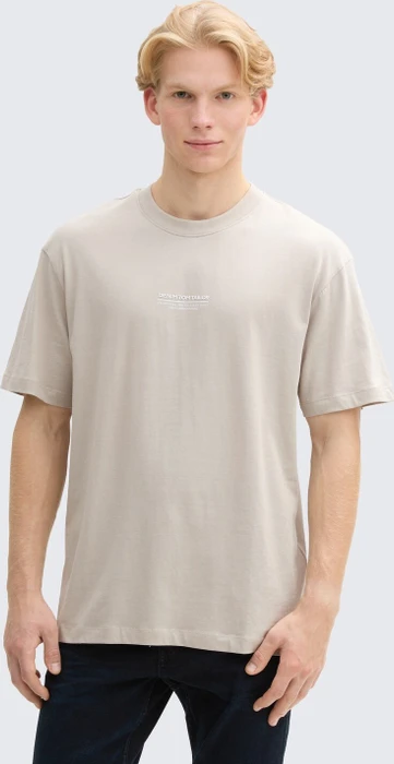 Tom Tailor Relaxed Fit aus Baumwolle T-Shirt kurzarm light dove grey (Herren)