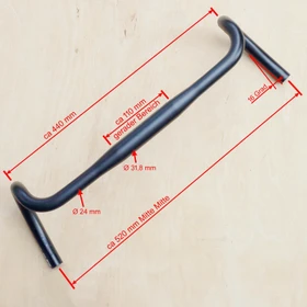 XLC HB-G01 Gravel 31.8mm/16° up Rennrad Lenker 70mm 440mm schwarz