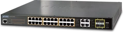 Planet GS-4210 Rackmount Gigabit Managed Switch, 24x RJ-45, 4x RJ-45/SFP, 220W PoE+