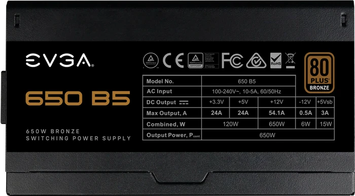 EVGA B5 650 650W, ATX 2.52