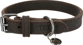 Trixie Rustic Fettleder-Halsband, XS-S, Dunkelbraun