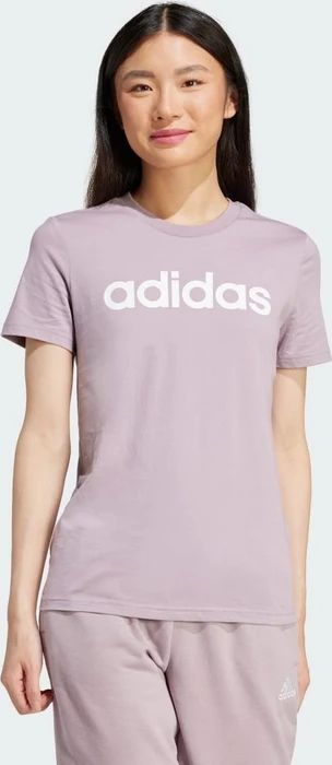 adidas Loungewear Essentials Slim Logo T-Shirt kurzarm preloved fig/white (Damen)