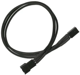 Nanoxia 3-Pin Verlängerung, sleeved, 30cm, schwarz