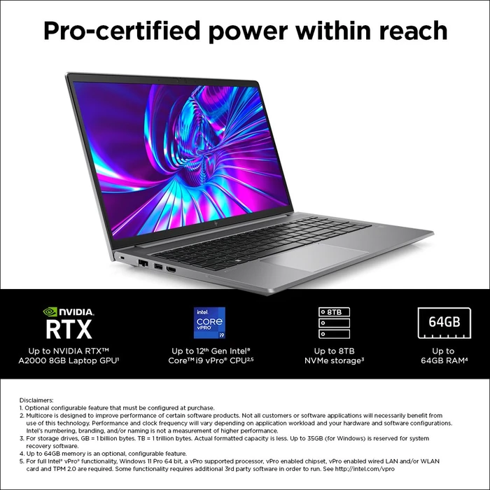 HP ZBook Power G9, Core i7-12700H, 16GB RAM, 512GB SSD, RTX A1000, DE