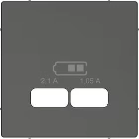 Merten System M Zentralplatte für USB Ladestation-Einsatz, anthrazit