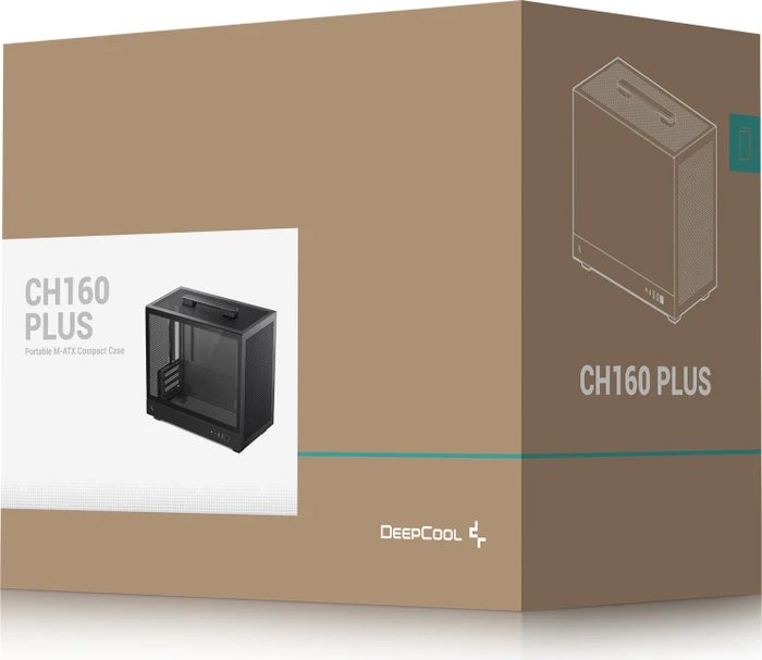 DeepCool CH160 Plus, schwarz, Glasfenster
