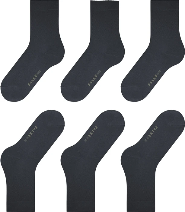 Falke Cotton Touch Socken graphite, 3 Paare (Damen)