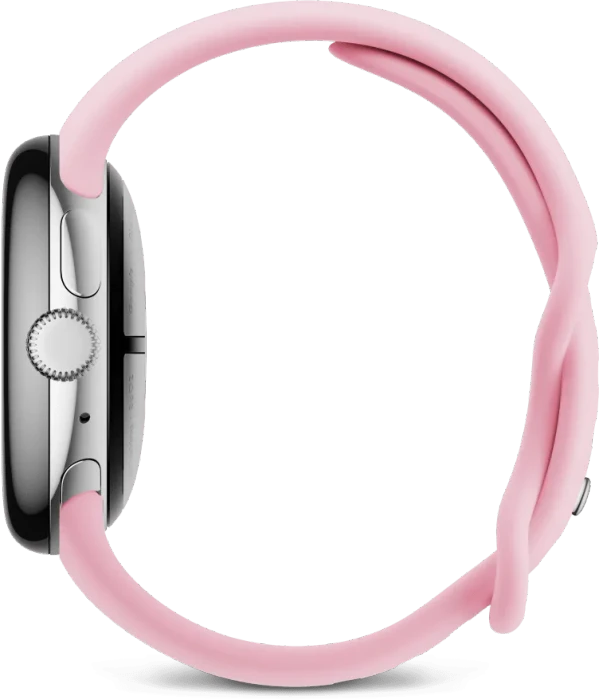 Google Pixel Watch 3 (LTE) 41mm Polished Silver mit Sportarmband Rose Quartz