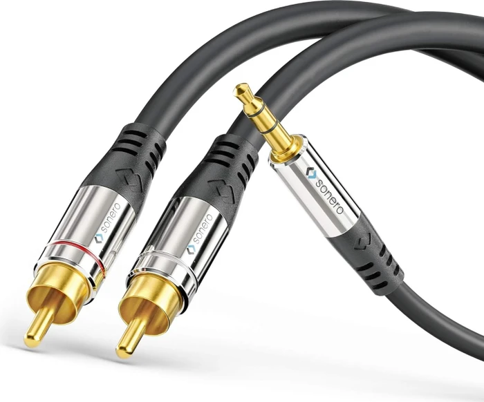 Sonero 1x 3.5mm Klinke Stecker/2x Cinch Stecker, 1m