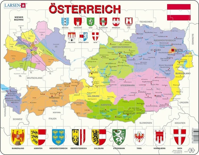 Larsen K41 Österreich politische Lernkarte