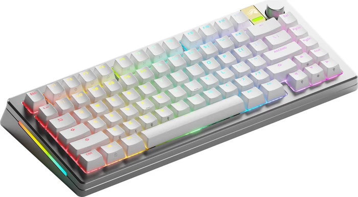 Glorious GMMK 3 Pro HE Wireless 75% Pre-built Gaming Keyboard, silber, LEDs RGB, Glorious Fox HE, USB/Bluetooth, US
