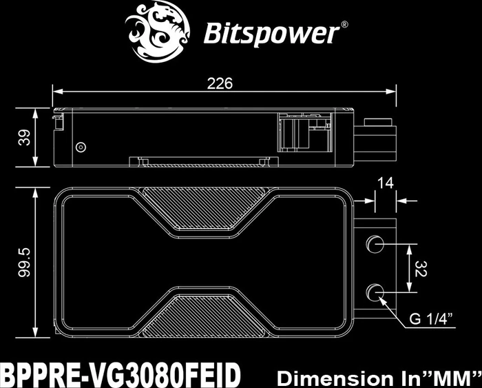 Bitspower Premium Mobius VGA Waterblock GeForce RTX 3080 Founders Edition