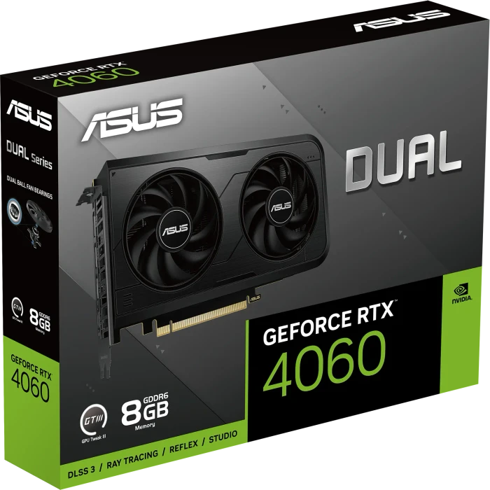 ASUS Dual GeForce RTX 4060 V3, DUAL-RTX4060-8G-V3, 8GB GDDR6, HDMI, 3x DP