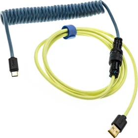 Ducky Premicord Spiralkabel USB-C auf USB-A, Tastaturkabel (Spiral-Textilkabel), 1.8m, DayBreak