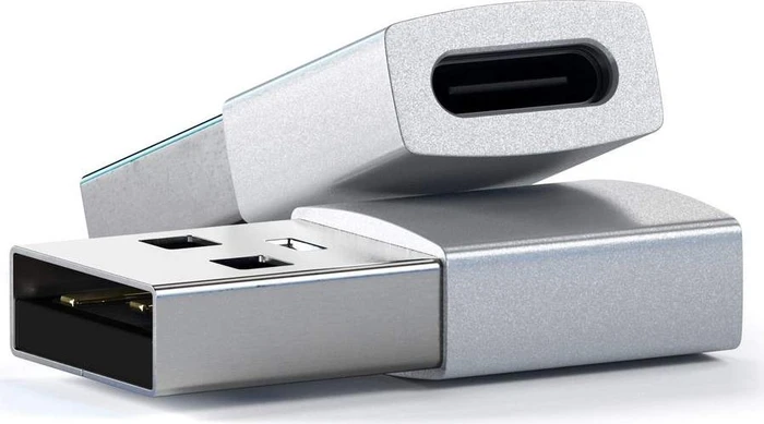 Satechi USB-A 3.0 [Stecker] auf USB-C 3.0 [Buchse] Adapter, silver