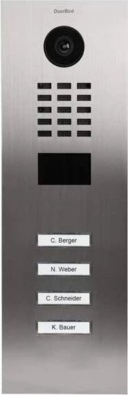 DoorBird D2104V IP Video Türstation mit 4 Ruftasten, Edelstahl V2A, gebürstet