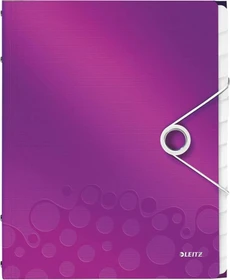 Leitz WOW Ordnungsmappe, 12 Fächer, A4, violett metallic