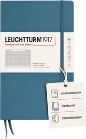 Leuchtturm1917 Medium Notizbuch, A5, kariert, Hardcover, stone blue, 126 Blatt