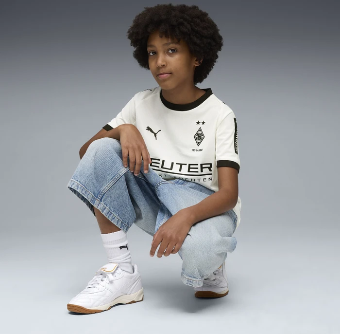 Puma Borussia Mönchengladbach 2025/2026 Heimtrikot kurzarm warm white/puma black (Junior)
