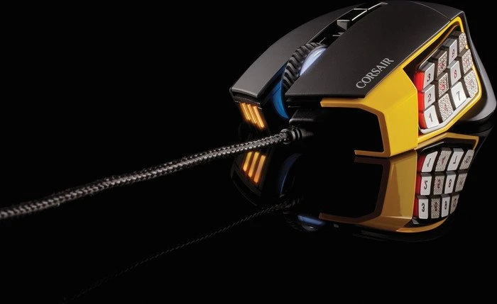 Corsair Scimitar Pro RGB Optical MOBA/MMO Gaming Mouse gelb, USB