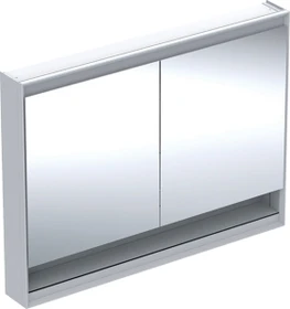 Geberit ONE Spiegelschrank ComfortLight, Nische, 2 Türen, AP-Montage, 120cm, weiß/Aluminium pulverbeschichtet
