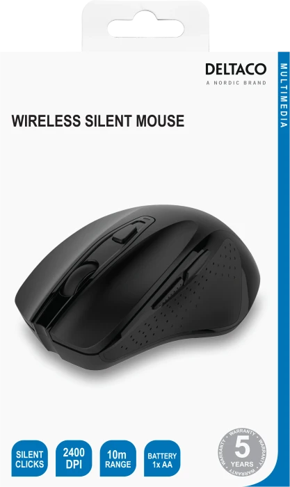 Deltaco Office Wireless Silent Mouse schwarz, USB