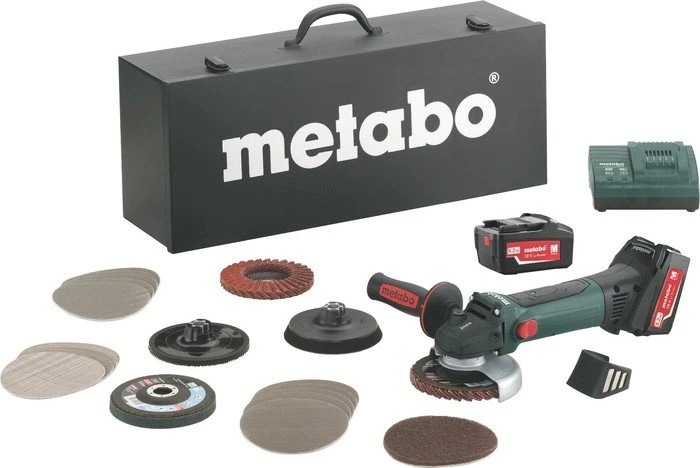 Metabo W 18 LTX 125 Quick Inox Set Akku-Winkelschleifer inkl. Koffer + 2 Akkus 5.2Ah + Zubehör