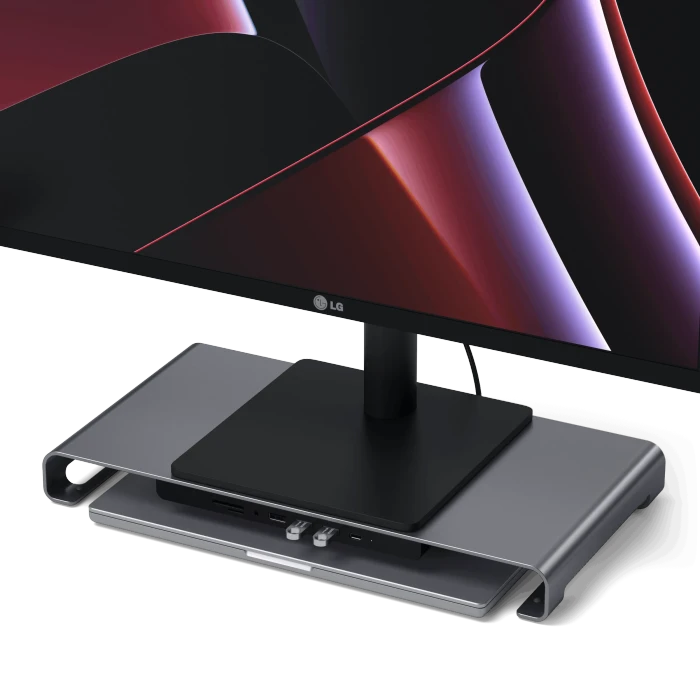Satechi USB-C Monitor Stand Hub XL, Space Grey, USB-C 3.0 [Stecker]