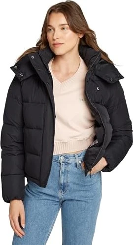 Calvin Klein Matte Short Puffer Jacke schwarz (Damen)