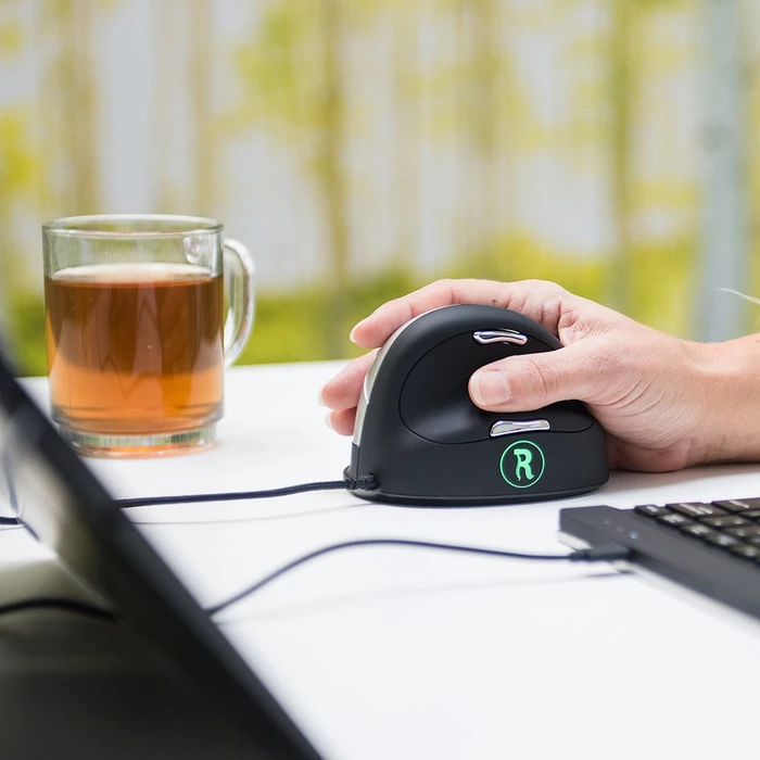 R-Go HE Break Mouse Vertikale Maus mittel, USB