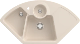 Villeroy & Boch Solo Eck Einbau Becken mittig ivory