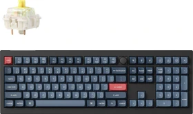 Keychron V6 Max, Carbon Black, 100% Fullsize, LEDs RGB, hot-swap, Gateron Jupiter BANANA, USB/Bluetooth, US (V6M-D4-US)