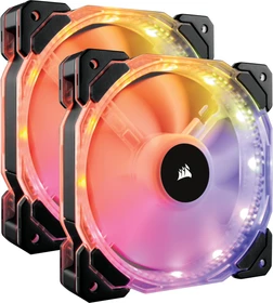 Corsair Air Series HD140 LED RGB High Static Pressure PWM, LED-Steuerung, Lüftersteuerung, 140mm, 2er-Pack