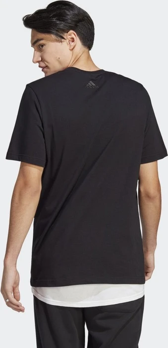 adidas Essentials Single Jersey Linear Embroidered Logo T-Shirt kurzarm schwarz (Herren)
