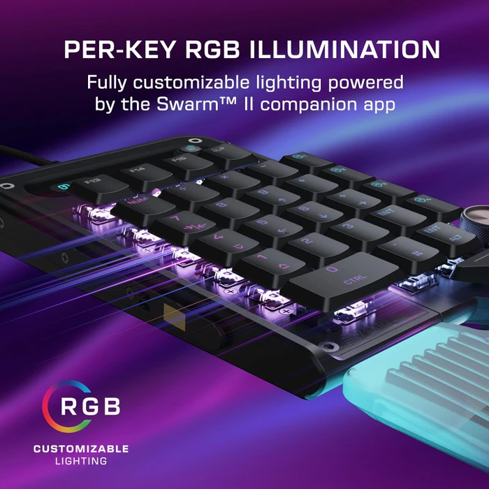 Turtle Beach Command Series KP7 Gaming Keypad, schwarz, Low-Profile TITAN Hall-Effect, USB-A