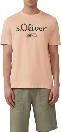 s.Oliver Logo-Print T-Shirt kurzarm papaya (Herren)