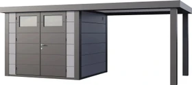 Telluria Classico 2724 Gerätehaus inkl. Anbau 2.84m rechts hellgrau