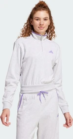 adidas Essentials Color Pop French Terry Crop Quarter-Zip Originals Sweatshirt light grey heather (Damen)