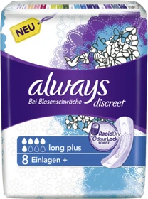 Always Discreet Long Plus Hygieneeinlage, 8 Stück