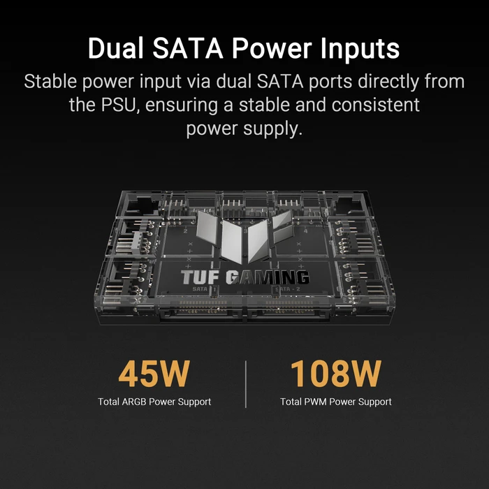 ASUS TUF Gaming ARGB PWM Fan Hub, Lüfterverteiler, 6-fach