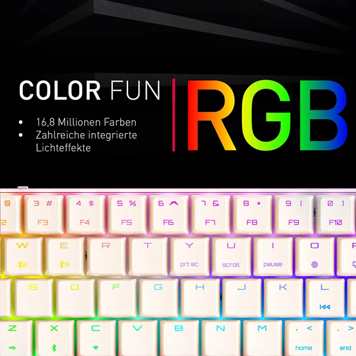 Cherry MX-LP 2.1 Compact Wireless, weiß, MX LOW PROFILE RGB SPEED, USB/Bluetooth, DE