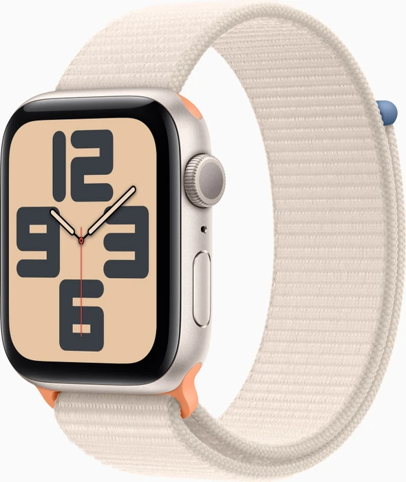 Apple Watch SE (2022) (GPS) 44mm Polarstern mit Sport Loop Polarstern