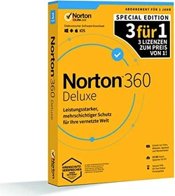 NortonLifeLock Norton 360 Deluxe, 3 User, 1 Jahr (deutsch) (Multi-Device) (21406104)