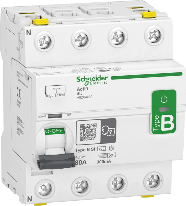 Schneider Electric Fehlerstrom-Schutzschalter Allstromsensitiv iID 4P 80A Typ B-SI 300mA