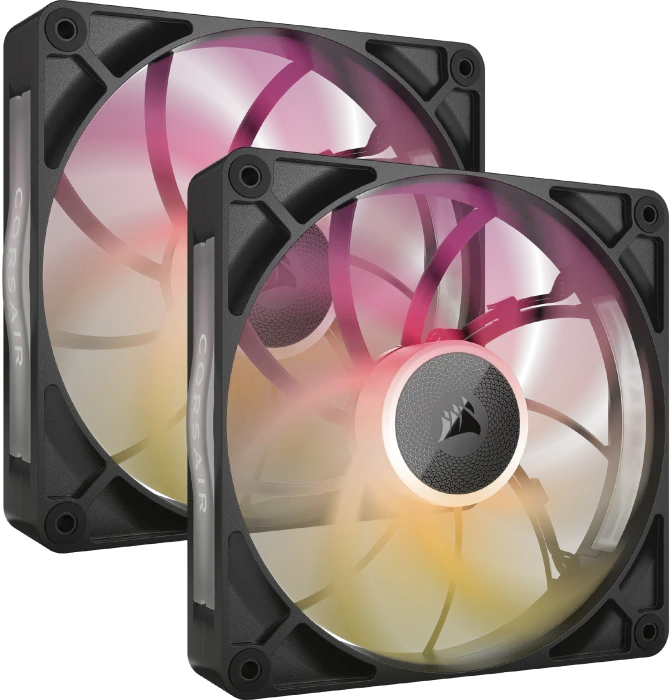 Corsair iCUE LINK RX140 Max RGB Starter Kit, schwarz, LED-Steuerung, 140mm, 2er-Pack