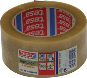tesa tesafilm 4124 PVC Klebeband transparent, 50mm/66m, 1 Stück
